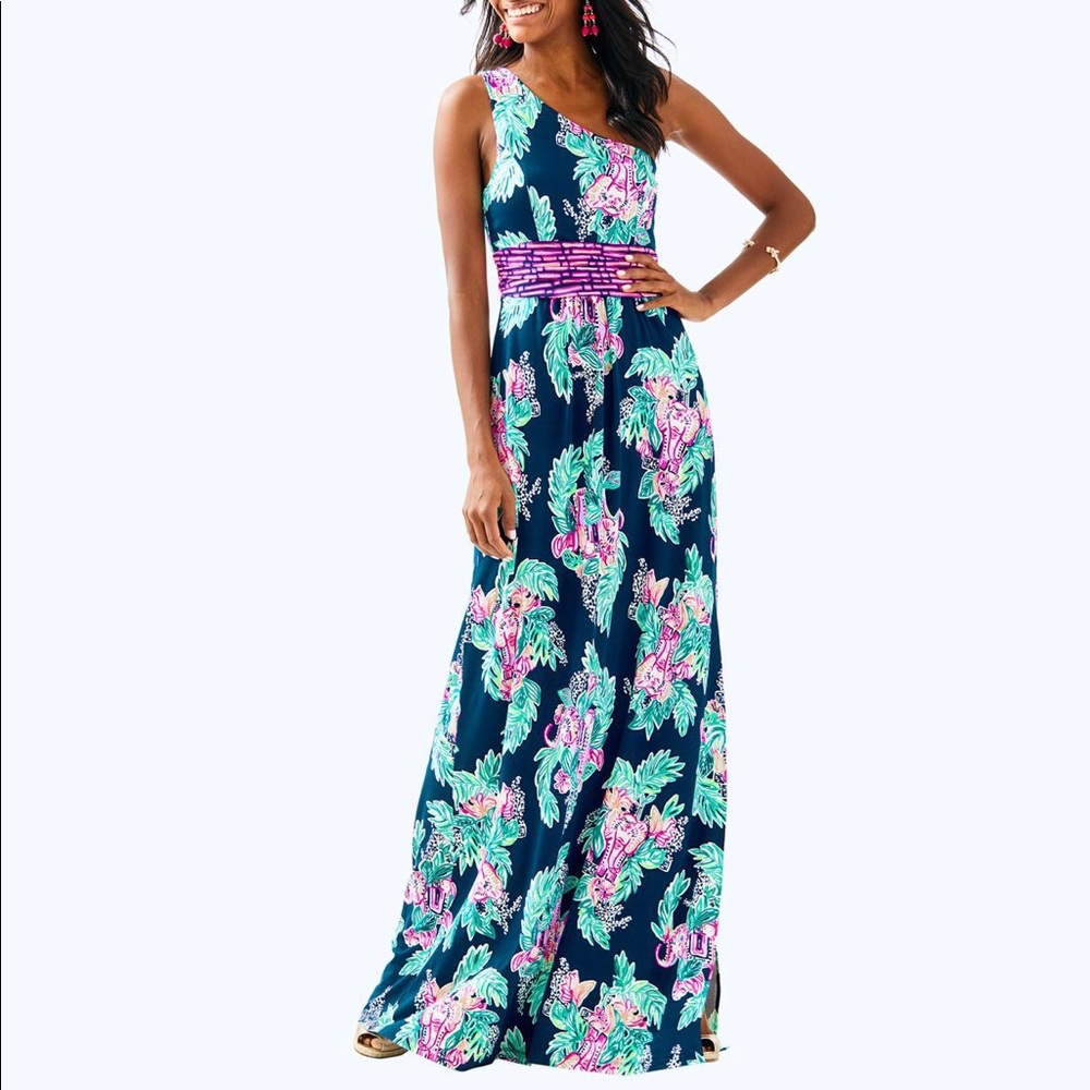 NWT Lilly Pulitzer one shoulder maxi dress